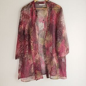 NEW Liz Baker Sheer Kimono Cover-Up Blouse 3X